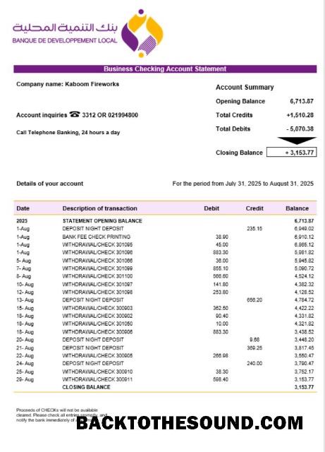 Pobierz Banque de Developement Local (BDL) Biznes Wyciąg bankowy Word and PDF Próbka szablon