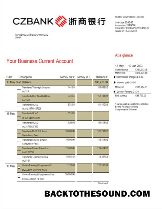 Pobierz Chiny Zheshang Bank Biznes Bank Wyciąg bankowy Word and PDF Próbka projekt