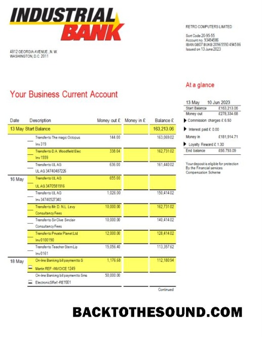Pobierz Industrial Bank firma Konto Wyciąg bankowy Word and PDF Próbka próbka