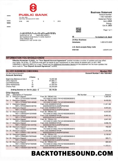 Pobierz PUBLIC Bank Bank Wyciąg bankowy Próbka szablon