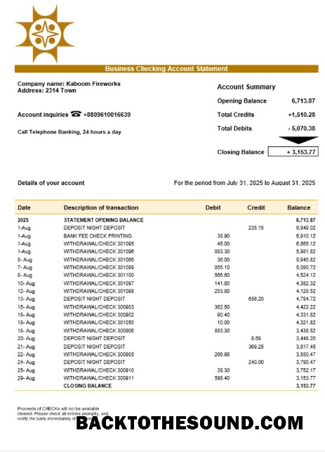 Pobierz Sonali Firma Wyciąg bankowy Word and PDF Format Próbka projekt