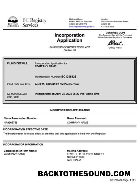 Λήψη British Columbia incorporation Αίτηση Word and PDF Δείγμα σχεδιασμό