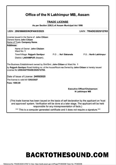 Λήψη Ινδία Lakhimpur trade Άδεια Word and PDF Δείγμα προεπισκόπηση