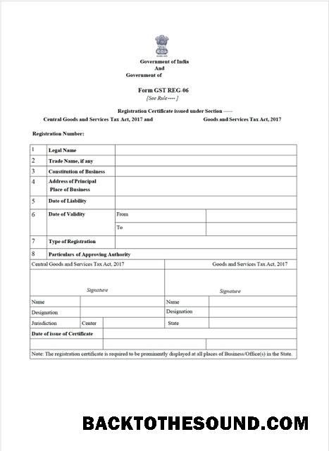 Λήψη Ινδία Πιστοποιητικό of GST εγγραφή Word and PDF Δείγμα σχεδιασμό