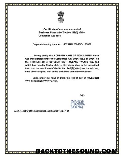 Λήψη Ινδία Πιστοποιητικό of commencement Word and PDF Δείγμα σχεδιασμό
