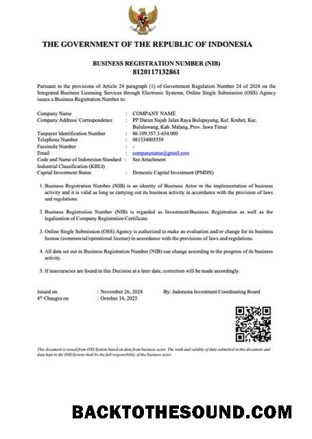 Λήψη Ινδονησία Επιχείρηση εγγραφή number Word and PDF Δείγμα πρότυπο