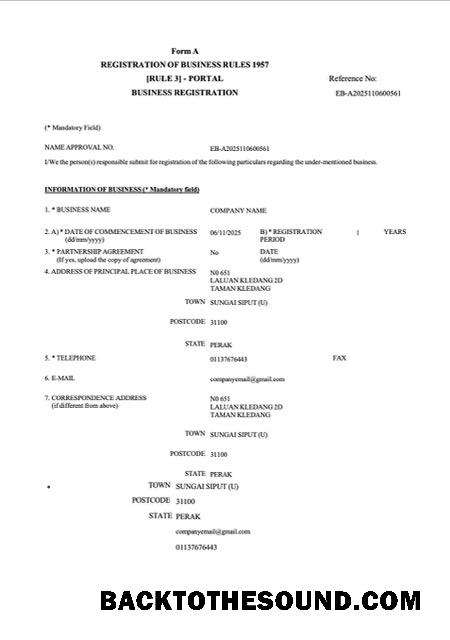 Premium Λήψη Μαλαισία Επιχείρηση εγγραφή Πιστοποιητικό Word and PDF Πρότυπο, Έκδοση 2 Δείγμα
