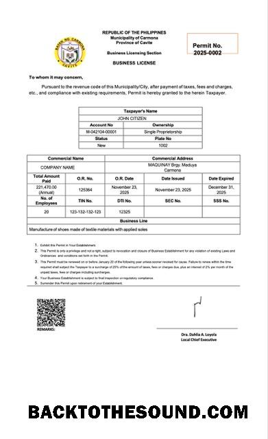 Λήψη Φιλιππίνες Επιχείρηση Άδεια Word and PDF Δείγμα προσχέδιο