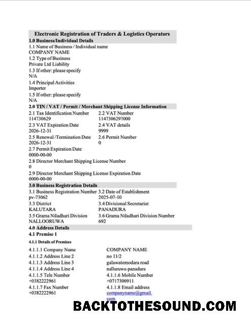 Λήψη Σρι Λάνκα electronic εγγραφή Word and PDF Δείγμα προσχέδιο