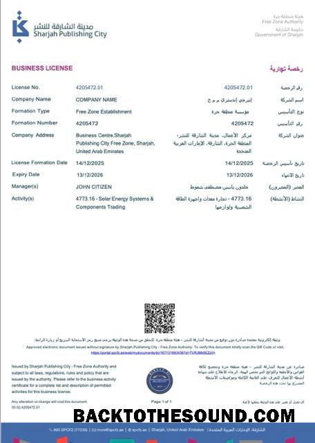 Λήψη ΗΑΕ Sharjah Επιχείρηση Άδεια Word and PDF Δείγμα σχεδιασμό