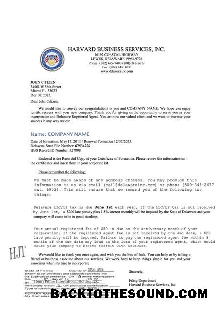 Premium Λήψη ΗΠΑ Delaware εγγραφή Πιστοποιητικό Word and PDF Πρότυπο, Έκδοση 2 Δείγμα
