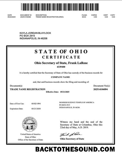 Λήψη ΗΠΑ Ohio trade name εγγραφή Word and PDF Δείγμα προεπισκόπηση