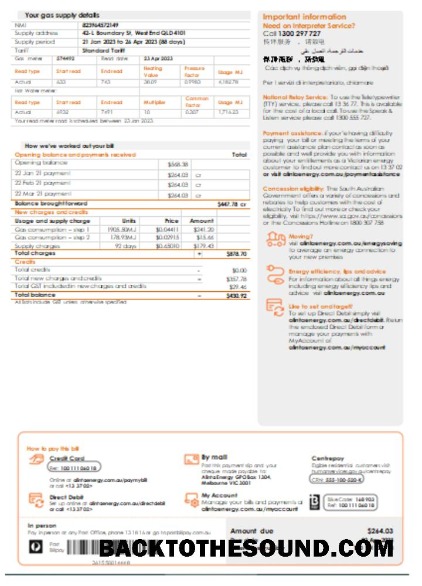 Scarica Alinta energy Gas Bolletta Affari Bolletta, Pagina 2, SCR Campione modello