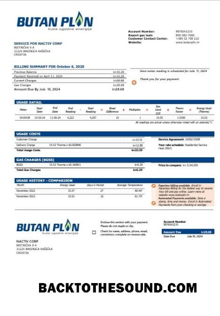 Scarica Croazia BUTAN PLIN doo Gas Affari Bolletta Bolletta in Word and pfd Formati Campione anteprima