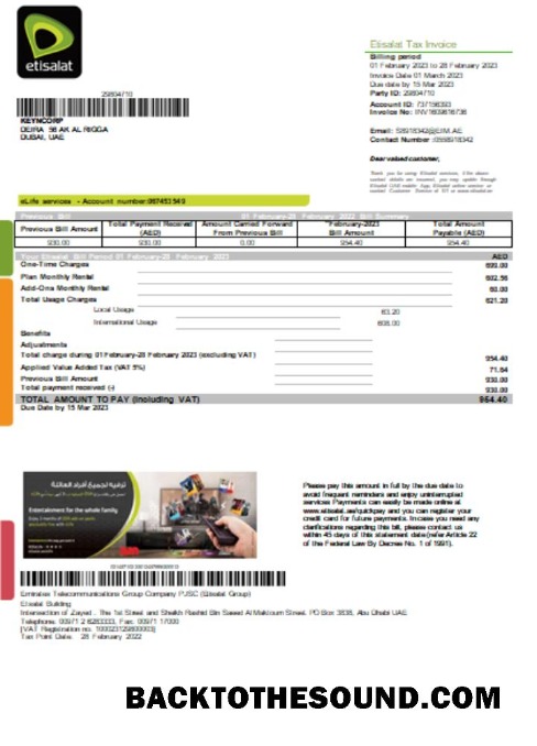 Scarica Etisalat Bolletta Affari Bolletta, SCR Campione mockup