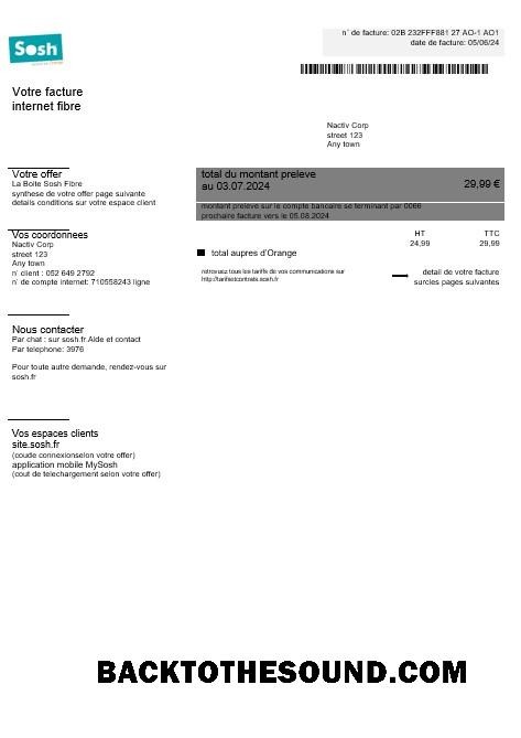 Modificabile Scarica Francia Sosh Affari Bolletta Bolletta Word and PDF template1 Campione