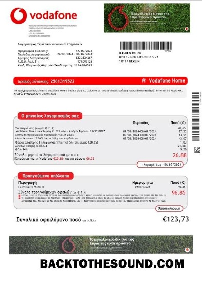 Scarica Grecia Vodafone Grecia Affari Bolletta Bolletta Word and PDF Campione modello