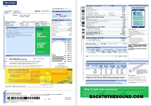 Premium Scarica India Reliance Energy Affari Bolletta Bolletta Word and PDF Modello, 2 pages Campione