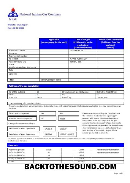 Scarica Iran nazionale Iranian Gas Azienda Gas Affari Bolletta Bolletta in Word and PDF Formato Campione modello