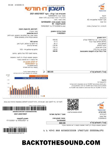 Scarica Israele Electric Corporation (Hebrew) Campione modello