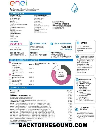 Scarica Italia Enel Energia Affari Bolletta Bolletta in Word and PDF Formati Campione mockup
