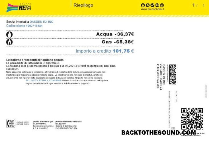 Scarica Italia Gruppo Hera Affari Bolletta Bolletta, Word and PDF Campione modello