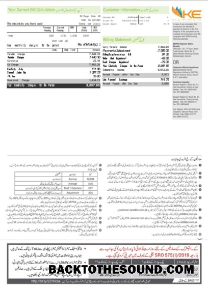 Scarica K Electric (KE) Elettricità Bolletta Affari Bolletta, Pagina 2, SCR Campione campione