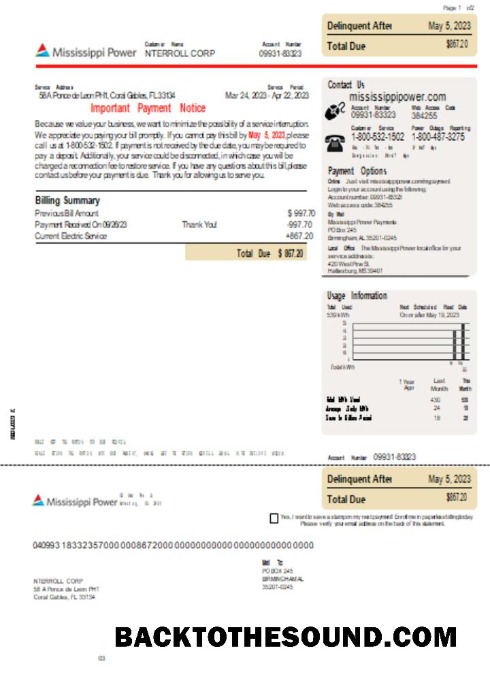 Scarica Mississippi Power Bolletta Affari Bolletta, Pagina 1, SCR Campione design