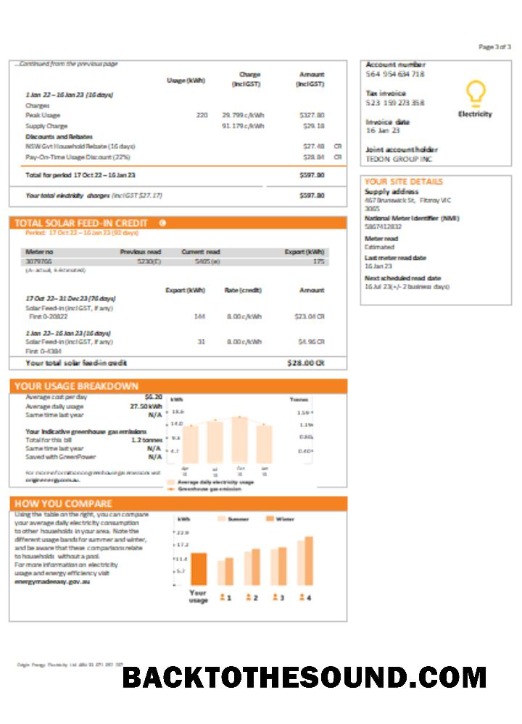 Scarica Nuovo South Galles (NSW) Origin Elettricità Bolletta Affari Bolletta, SCR, Pagina 3 Campione mockup