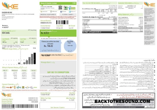 Scarica Pakistan KE Elettricità Affari Bolletta Bolletta in Word and PDF Formati, 2 pages Campione campione