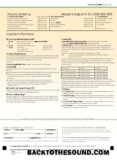 Scarica Southern California EDISON Bolletta Affari Bolletta, Pagina 2, SCR Campione design