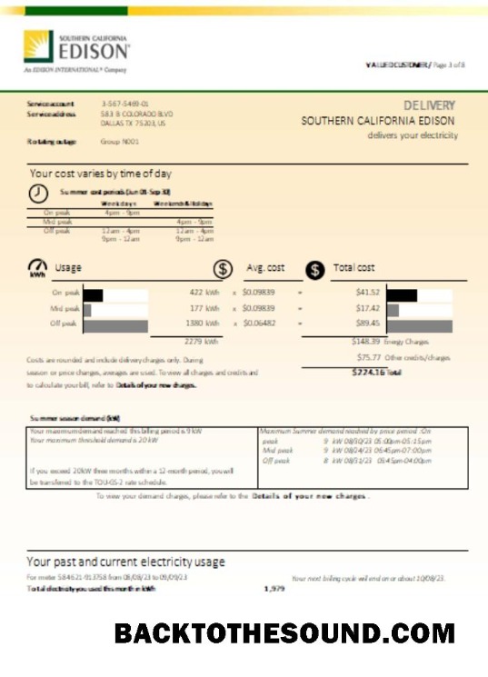 Scarica Southern California EDISON Bolletta Affari Bolletta, Pagina 3, SCR Campione design