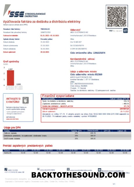 Scarica Stredoslovenka Energetika Bolletta Affari Bolletta, SCR Campione mockup