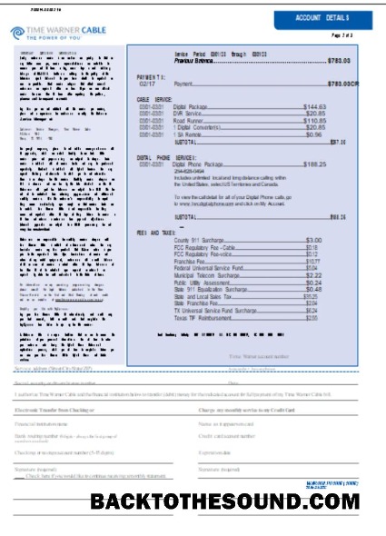 Scarica Time Warner Cabel Bolletta Affari Bolletta, Pagina 2, SCR Campione design