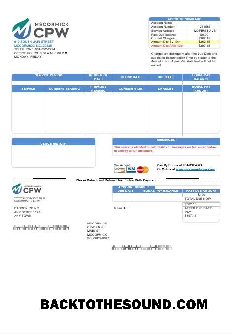 Scarica USA CPW Affari Bolletta Bolletta in Word and PDF Formati Campione mockup