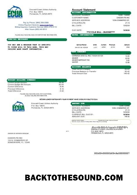 Scarica USA ECUA Affari Bolletta Bolletta in Word and PDF Formati Campione campione
