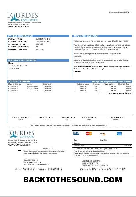 Scarica USA Lourdes Affari Bolletta Bolletta in Word and PDF Formati Campione campione