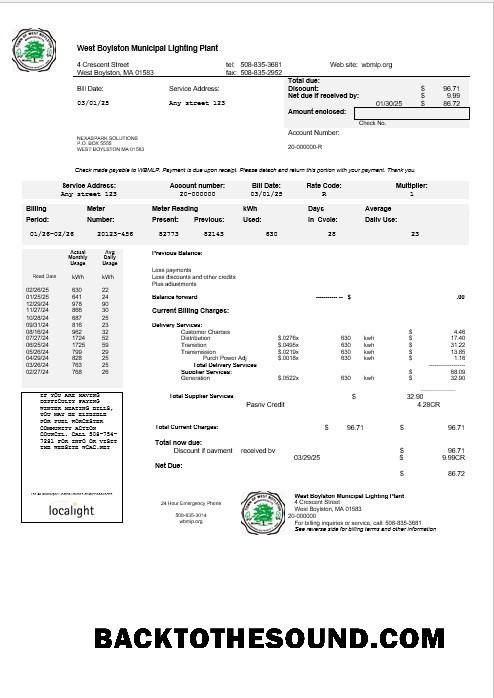 Scarica USA West Boylston Affari Bolletta Bolletta in Word and PDF Formati Campione modello