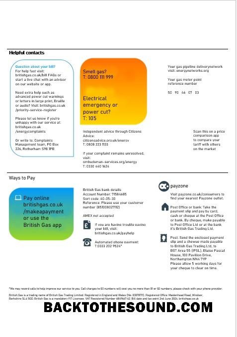 Realistico Scarica Regno Unito British Gas Affari Bolletta Bolletta, Word and PDF Modello, 2 pages 3 Campione