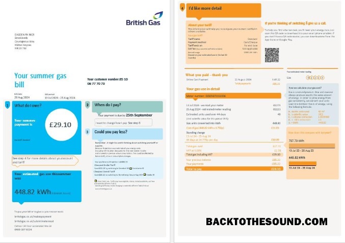 Professionale Scarica Regno Unito British Gas Affari Bolletta Bolletta, Word and PDF Modello, 4 pages 1 2 Campione
