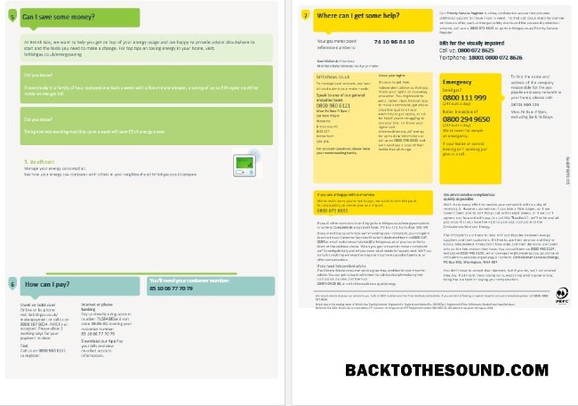 Modificabile Scarica Regno Unito British Gas Affari Bolletta Bolletta, Word and PDF Modello, 4 pages 3 4 Campione