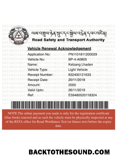 Pobierz Bhutan pojazd rejestracja Certyfikat Próbka szablon