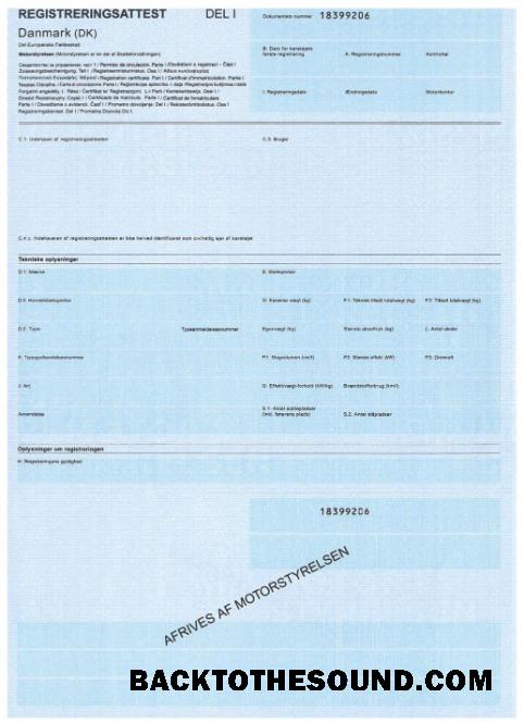 Pobierz Dania pojazd rejestracja Certyfikat Próbka podgląd