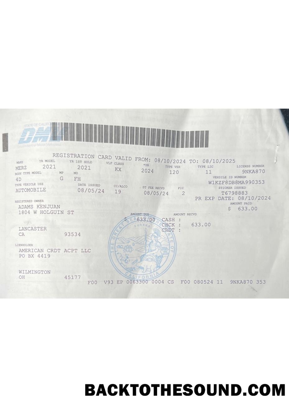 Pobierz USA California pojazd rejestracja Licencja Próbka próbka