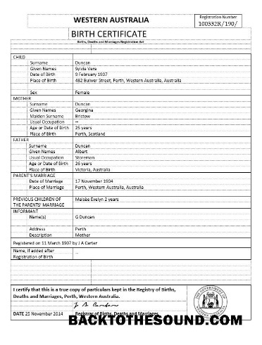 İndir Avustralya Western Avustralya doğum Sertifika in Word Format, Sürüm 1 Örnek tasarım