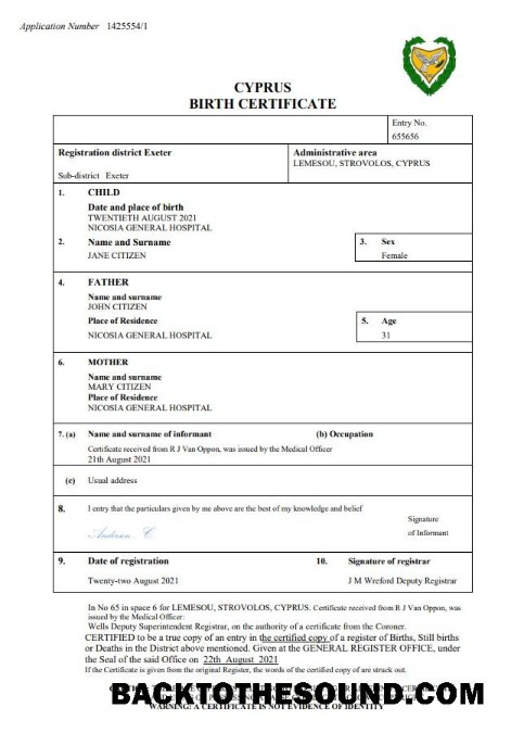 İndir Kıbrıs doğum Sertifika Word and PDF Örnek örnek