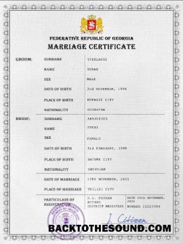 İndir Gürcistan evlilik Sertifika PSD Örnek tasarım