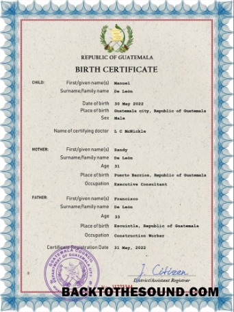 İndir Guatemala vital record doğum Sertifika PSD Örnek tasarım