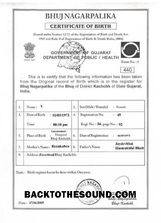 İndir Hindistan Gujarat Sertifika of doğum Örnek örnek
