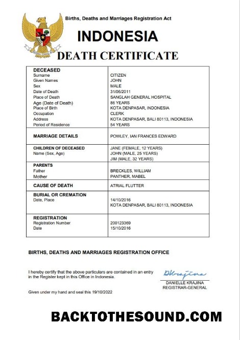 İndir Endonezya vital record ölüm Sertifika Word and PDF Örnek şablon